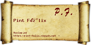 Pint Félix névjegykártya